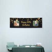 誕生日同年齢any年2人の金ゴールド星 横断幕 (トレードショー)