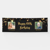 誕生日同年齢any年2人の金ゴールド星 横断幕 (横)