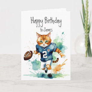 誕生日名前をカスタムするおもしろいかわいい猫遊ズサッカー カード