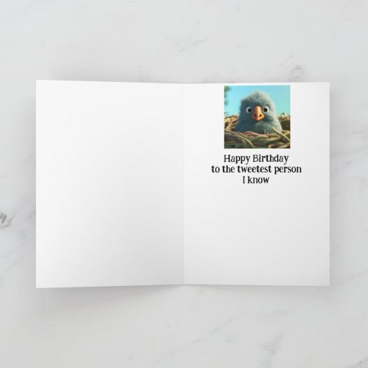 誕生日名前をカスタムするおもしろいピンテスト人鳥 カード (内部)