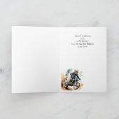 誕生日名前をカスタムするキャットライディングモトクロス カード (内部)