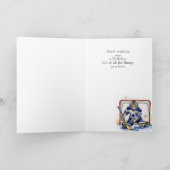 誕生日名前をカスタムするネコ遊ズゴアリーホッケー カード (内部)