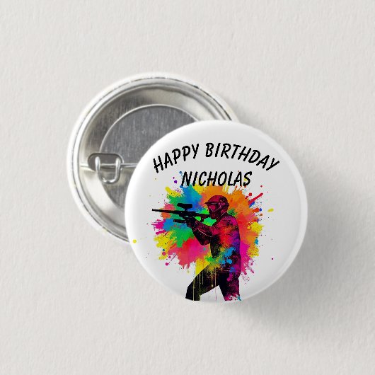 誕生日名前をカスタムするペイント 缶バッジ (正面&裏面)