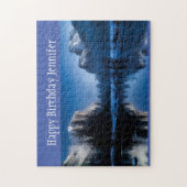 誕生日名前をカスタムするマウンテンレイクウィルダネススノー ジグソーパズル (縦)