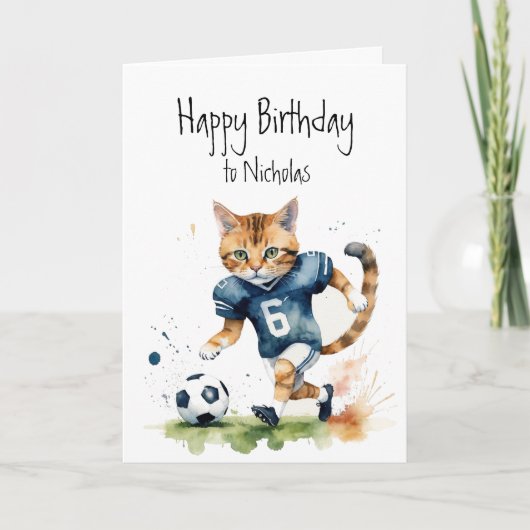 誕生日名前をカスタムする遊キャッツサッカー カード (正面)