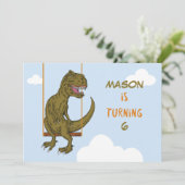 誕生日名前をカスタムする、年齢パーソナライズされた恐竜オン 招待状 (スタンド正面)