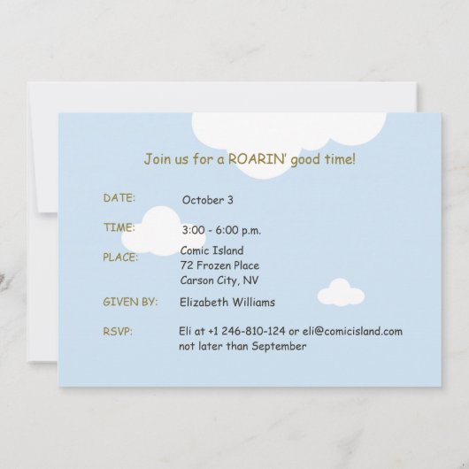 誕生日名前をカスタムする、年齢パーソナライズされた恐竜オン 招待状 (裏面)