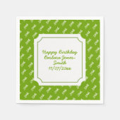 誕生日名 |年齢番号のパターン（黒/白） スタンダードカクテルナプキン (正面)