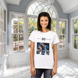 誕生日名age photo collage tシャツ<br><div class="desc">自分の写真ユニークコラージュを作る。4枚、4枚の写真を使お気に入りの用する。名前、年齢、日付をカスタマイズして追加する。ブラック文字。誕生日、クリスマス、母の日の贈り物として完璧。</div>