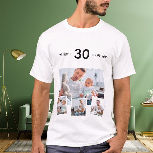 誕生日名age photo collage tシャツ