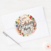 誕生日名maryのステッカー ラウンドシール (封筒)