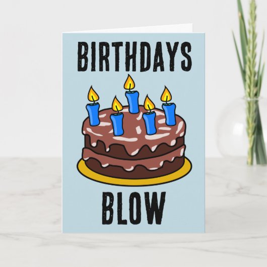 誕生日吹おもしろいケーキ用挨拶票 カード (正面)