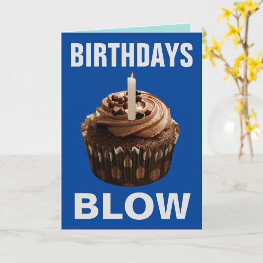 誕生日吹おもしろい誕生日カード カード (黄色い花)