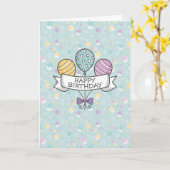 誕生日吹き出しのグリーティングカード カード (黄色い花)