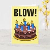 誕生日吹ケーキ誕生日カード カード (黄色い花)