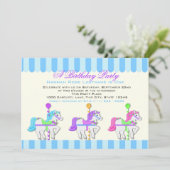 誕生日回転木馬ポニー 招待状 (スタンド正面)