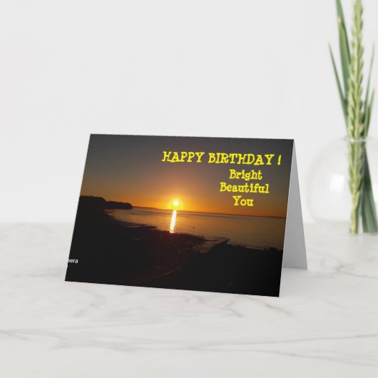 誕生日夕日 カード (正面)