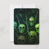 誕生日大人ハローウィンパーティ幽霊のよく出るグリーンスカル 招待状 (裏面)