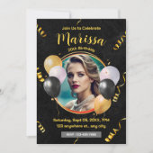 誕生日大人パーティーの個人用設定招待状 招待状 (正面)