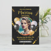 誕生日大人パーティーの個人用設定招待状 招待状 (スタンド正面)