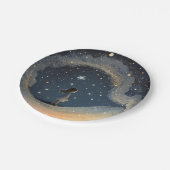 誕生日天星の水彩少女モダン ペーパープレート (アングル)