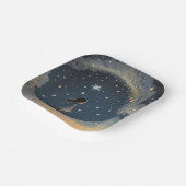 誕生日天星の水彩少女モダン ペーパープレート (傾斜あり)