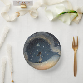 誕生日天星の水彩少女モダン ペーパーボウル