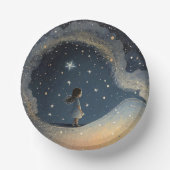 誕生日天星の水彩少女モダン ペーパーボウル (正面)