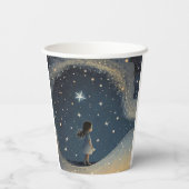 誕生日天星の水彩少女モダン 紙コップ (裏面)