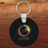 誕生日太陽のEclipse 2024年4月8日Total Eclipse キーホルダー (正面)