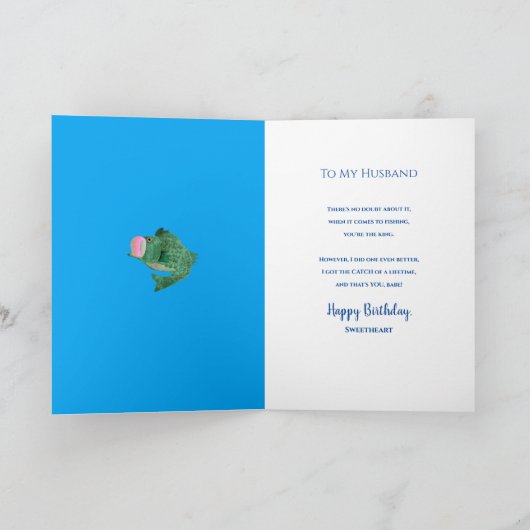 誕生日夫が一生大魚を捕まえる カード (内部)