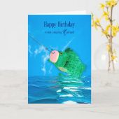 誕生日夫が一生大魚を捕まえる カード (黄色い花)