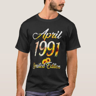 誕生日女子ガールヒマワリ1991年4月 Tシャツ