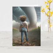 誕生日女性ストームチェザートゥルナドを見る カード (黄色い花)