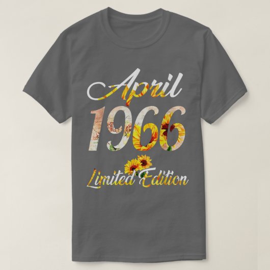 誕生日女性少女ひまわり1966年4月限定E Tシャツ (デザイン正面)