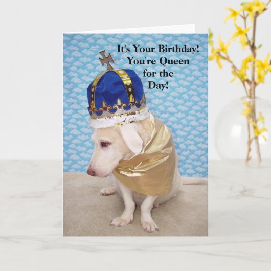 誕生日女王 カード (黄色い花)