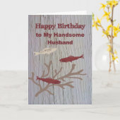 誕生日好き夫用の魚カード カード (黄色い花)