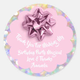 誕生日好意ベビーシャワーピンクリボンユニーク ラウンドシール