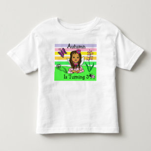 誕生日妖精と蝶の年齢と名前 トドラーTシャツ