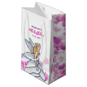 誕生日妖精プリンセスピンクハートファッションスケッチ スモールペーパーバッグ (正面アングル)