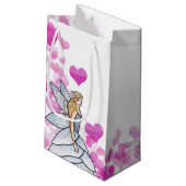 誕生日妖精プリンセスピンクハートファッションスケッチ スモールペーパーバッグ (裏面アングル)