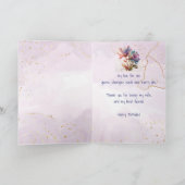 誕生日妻と友人グラフィックアートバラ花 カード (内部)