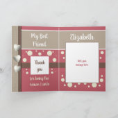 誕生日妻の理由Iスマイルピンクと茶色 カード (内部)