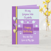 誕生日妻の理由Iスマイル紫と黄色 カード (黄色い花)