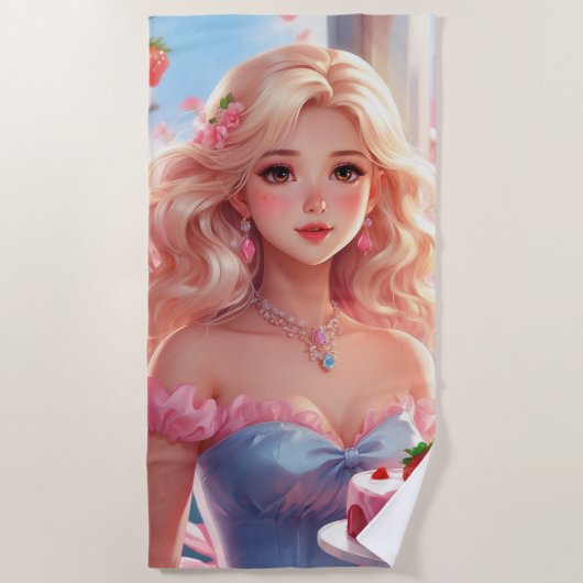 誕生日姫 ビーチタオル (正面)