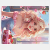 誕生日姫 フリースブランケット (正面(横))