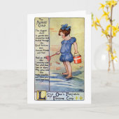 誕生日威厳があるガールアットザビーチ カード (黄色い花)