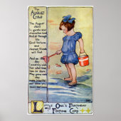 誕生日威厳があるガールアットザビーチ ポスター (正面)