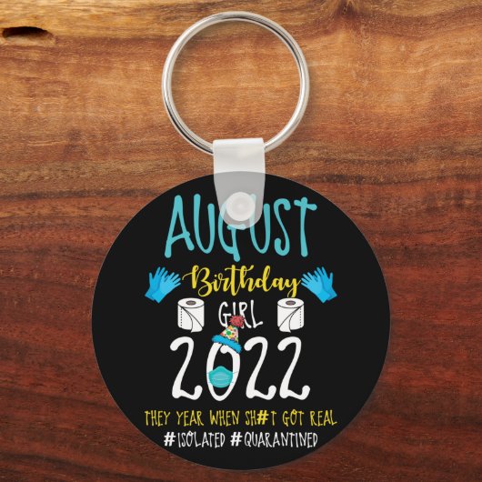 誕生日威厳があるガール2022社会距離誕生日 キーホルダー (正面)