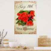 誕生日威厳がある花11日「ゼラニウム」 ポスター (キッチン)